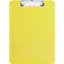 Business Source Flat Clip Clipboard - 9" x 12" Sheet Size - Plastic - Neon Green - (BSN01867)