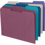 Smead Colored File Folders, 1/3-Cut Tabs: Assorted, Letter Size, 0.75" Expansion, Assorted: Gray/Maroon/Navy/Purple/Teal, 100/Box