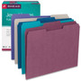 Smead Colored File Folders, 1/3-Cut Tabs: Assorted, Letter Size, 0.75" Expansion, Assorted: Gray/Maroon/Navy/Purple/Teal, 100/Box