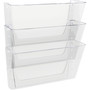 Deflecto Stackable DocuPocket for Partition Walls - 3 Pocket(s) - 3 Compartment(s) - 7" Height x 13" Width x 4" Depth - Stackable - Clear