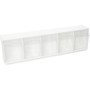 Deflecto Tilt Bin Interlocking Multi-Bin Storage Organizer - 5 Compartment(s) - 6.50" Height x 23.63" Width x 5.25" Depth - Desktop - White