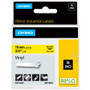 Dymo Colored Industrial Rhino Vinyl Labels - 3/4" Width - Rectangle - Black, Yellow - Vinyl - Water Resistant