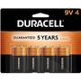 Duracell 9-Volt Coppertop Alkaline Batteries, 4-Packs - For Multipurpose - 9V - 4/Pack