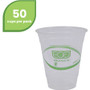 Eco-Products 12 oz GreenStripe Cold Cups - 12 fl oz - Clear, Green - Polylactic Acid (PLA) - Cold Drink - 50/Pack