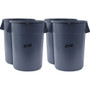 Genuine Joe 44-gallon Heavy-duty Trash Container - 44 gal Capacity - Heavy Duty, Handle - 24" Height x 31.5" Width x 24" Depth - Gray - (GJO11581CT)