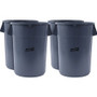 Genuine Joe 44-gallon Heavy-duty Trash Container - 44 gal Capacity - Heavy Duty, Handle - 24" Height x 31.5" Width x 24" Depth - Gray - (GJO11581CT)