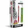 Zebra Z-Grip Retractable Ballpoint Pens - 1 mm Medium Pen Point - Retractable - Red Ink - Clear, Red Barrel