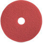 Genuine Joe Red Buffing Floor Pad - 16" Diameter x 1" Thickness - Floor, Buffing, Scrubbing - 175 rpm to 350 rpm Speed Supported - Flexible, Resilient, Rotate, Dirt Remover, Scuff Mark Remover, Heel Mark Remover - Fiber