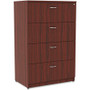 Lorell Essentials Series 4-Drawer Lateral File - x 1" Thickness Top, 54.8" Height x 35.5" Width x 22" Depth - 4 x File Drawer(s) - Finish: Mahogany Laminate