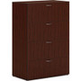 HON Mod HLPLLF3620L4 Lateral File - 53" Height x 36" Width x 20" Depth - 4 - Finish: Traditional Mahogany