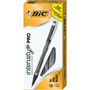 BIC Intensity Porous Point Pen, Stick, Fine 0.5 mm, Black Ink, Black Barrel, Dozen