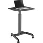 Kantek Mobile Sit-to-Stand Desk, 23.5 x 20.5 x 29.75 to 44.25, Black