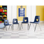 Lorell 18" Seat-height Student Stack Chairs - Four-legged Base - Navy - Polypropylene