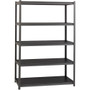 Lorell Iron Horse 3200 lb Capacity Riveted Shelving - 5 Shelf(ves) - 72" Height x 48" Width x 18" Depth - 30% Recycled - Black - Steel, Laminate