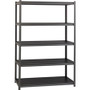 Lorell Iron Horse 3200 lb Capacity Riveted Shelving - 5 Shelf(ves) - 72" Height x 48" Width x 18" Depth - 30% Recycled - Black - Steel, Laminate