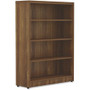 Lorell Chateau Series Bookshelf - x 1.5" Thickness Top, 48.5" Height x 36" Width x 11.6" Depth Bookshelf - 4 Shelve(s) - Reeded Edge - Material: P2 Particleboard - Finish: Walnut, Laminate