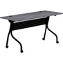 Lorell Flip Top Training Table - Charcoal Rectangle, Melamine Top - Black Four Leg Base - 4 Legs x 60" Table Top Width x 23.60" Table Top Depth - 29.50" Height - Melamine