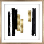 Lorell Blocks II Framed Abstract Artwork - 29.50" x 29.50" Frame Size - Black, Gold