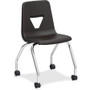 Lorell Classroom Mobile Chairs - Four-legged Base - Black - Polypropylene