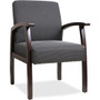 Lorell Thickly Padded Guest Chair - Espresso Frame Color - Four-legged Base - Charcoal