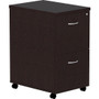 Lorell Essentials Series File/File Mobile File Cabinet - 28.3" Height x 16" Width x 22" Depth Pedestal - Finish: Espresso, Silver Brush