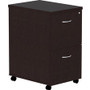 Lorell Essentials Series File/File Mobile File Cabinet - 28.3" Height x 16" Width x 22" Depth Pedestal - Finish: Espresso, Silver Brush