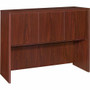 Lorell Essentials Series Stack-on Hutch with Doors - 36" Height x 47.3" Width x 14.8" Depth - 3 Door(s) - Finish: Laminate, Mahogany - Grommet, Cord Management, Durable