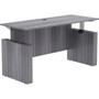 Lorell Essentials Series Sit-to-Stand Desk Shell - x 0.1" Thickness Top, 49" Height x 72" Width x 29" Depth - Finish: Weathered Charcoal - Laminate Table Top