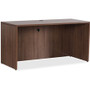 Lorell Essentials Series Credenza Shell - 29.5" Height x 66.1" Width x 23.6" Depth Credenza, x 1" Thickness Top, x 3.8" Thickness Drawer Pull - Walnut, Laminate Table Top - Durable, Grommet, Cord Management, Adjustable Feet, Lockable - For Office