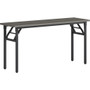 Lorell Folding Training Table - Melamine Top - 60" Table Top Width x 18" Table Top Depth x 1" Table Top Thickness - 30" Height - Assembly Required - Gray