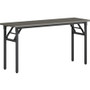 Lorell Folding Training Table - Melamine Top - 60" Table Top Width x 18" Table Top Depth x 1" Table Top Thickness - 30" Height - Assembly Required - Gray