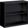 Lorell Fortress Series Bookcase - 34.5" Width x 13" Depth x 30" Height - 2 x Shelf(ves) - Black - Powder Coated - Steel