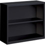 Lorell Fortress Series Bookcase - 34.5" Width x 13" Depth x 30" Height - 2 x Shelf(ves) - Black - Powder Coated - Steel