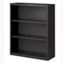 Lorell Fortress Series Bookcase - 42" Height x 34.5" Width x 13" Depth - 3 Shelve(s) - Material: Steel - Finish: Charcoal, Powder Coated - Adjustable Shelf, Welded, Durable