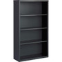 Lorell Fortress Series Bookcase - 60" Height x 34.5" Width x 13" Depth - 4 Shelve(s) - Material: Steel - Finish: Charcoal, Powder Coated - Adjustable Shelf, Welded, Durable