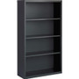 Lorell Fortress Series Bookcase - 60" Height x 34.5" Width x 13" Depth - 4 Shelve(s) - Material: Steel - Finish: Charcoal, Powder Coated - Adjustable Shelf, Welded, Durable