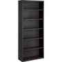 Lorell Fortress Series Bookcase - 82" Height x 34.5" Width x 13" Depth - 6 Shelve(s) - Material: Steel - Finish: Charcoal, Powder Coated - Adjustable Shelf, Welded, Durable