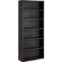 Lorell Fortress Series Bookcase - 82" Height x 34.5" Width x 13" Depth - 6 Shelve(s) - Material: Steel - Finish: Charcoal, Powder Coated - Adjustable Shelf, Welded, Durable