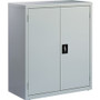 Lorell Fortress Series Storage Cabinet - 36" Width x 18" Depth x 42" Height - 3 x Shelf(ves) - Recessed Locking Handle, Hinged Door, Durable, Sturdy, Adjustable Shelf - Light Gray - Powder Coated
