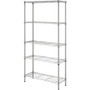Lorell Light-Duty Wire Shelving - 5 Tier(s) - 72" Height x 36" Width x 14" Depth - Floor - Epoxy - Silver