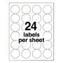 Avery Permanent Laser Print-to-the-Edge ID Labels w/SureFeed, 1.66" dia, White, 600/PK