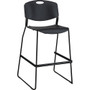 Lorell Heavy-duty Bistro Stack Chairs - Black Seat Color - Plastic Seat Material - Black Back Color - Plastic Back Material - Black Frame Color