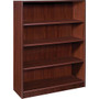 Lorell Laminate Bookcase - 4 Shelf(ves) - 48" Height x 36" Width x 12" Depth - Sturdy, Adjustable Feet - Mahogany - Laminate