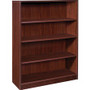 Lorell Laminate Bookcase - 4 Shelf(ves) - 48" Height x 36" Width x 12" Depth - Sturdy, Adjustable Feet - Mahogany - Laminate