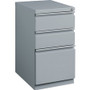Lorell 20" Box/Box/File Mobile File Cabinet with Full-Width Pull - 15" Width x 19.9" Depth x 27.8" Height - 3 x Drawer(s) for Box, File - Letter - Ball-bearing Suspension, Drawer Extension, Durable, Recessed Drawer - Gray