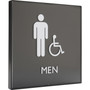 Lorell Men's Handicap Restroom Sign - Print/Message "men's restroom/wheelchair accessible" - 8" Width x 8" Height - Square Shape - Surface-mountable - Easy Readability, Injection-molded