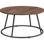 Lorell Accession Coffee Table - Walnut Round Top - Powder Coated Four Leg Base - 4 Legs - 200 lb Capacity - 1" Table Top Thickness x 31.50" Table Top Diameter