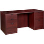 Lorell Prominence 2.0 Double-Pedestal Desk - x 1" Thickness Top, 29" Height x 66" Width x 30" Depth - 5 x File, Box Drawer(s) - Double Pedestal - Band Edge - Material: Particleboard - (LLRPD3066DPMY)