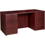 Lorell Prominence 2.0 Double-Pedestal Desk - x 1" Thickness Top, 29" Height x 66" Width x 30" Depth - 5 x File, Box Drawer(s) - Double Pedestal - Band Edge - Material: Particleboard - (LLRPD3066DPMY)