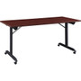 Lorell Mobile Folding Training Table - Rectangle Top - Powder Coated Base - 200 lb Capacity - 63" Table Top Width - 29.50" Height x 63" Width x 24" Depth - (LLR60735)
